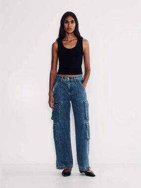 Aritzia Denim Forum The '90s Millie Hi-Rise Cargo Jeans Size 27